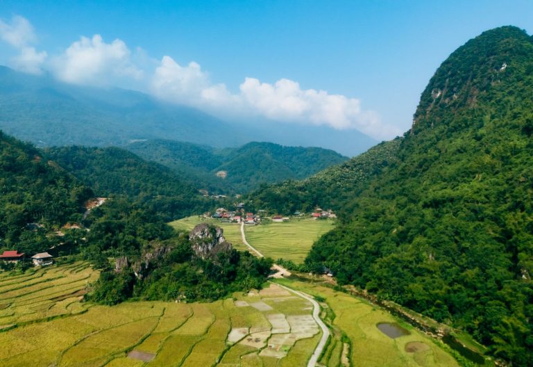 Aerial view of the Pu Luong valley and rice fields - Rose Travel